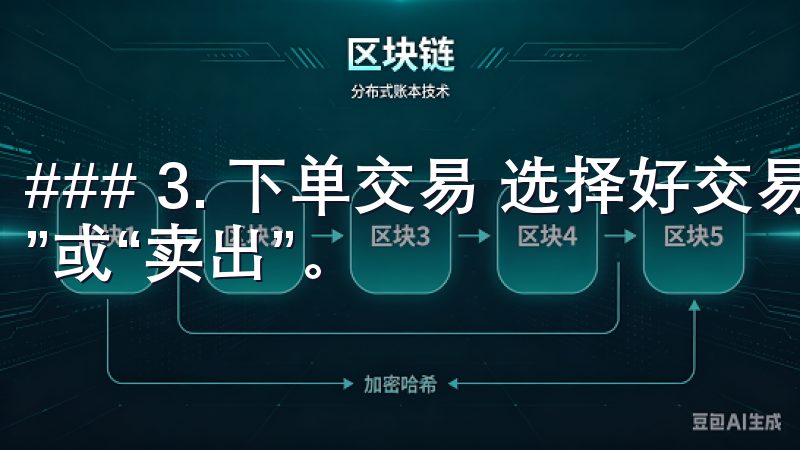 ### 3. 下单交易 选择好交易对后,你可以选择“买入”或“卖出”。