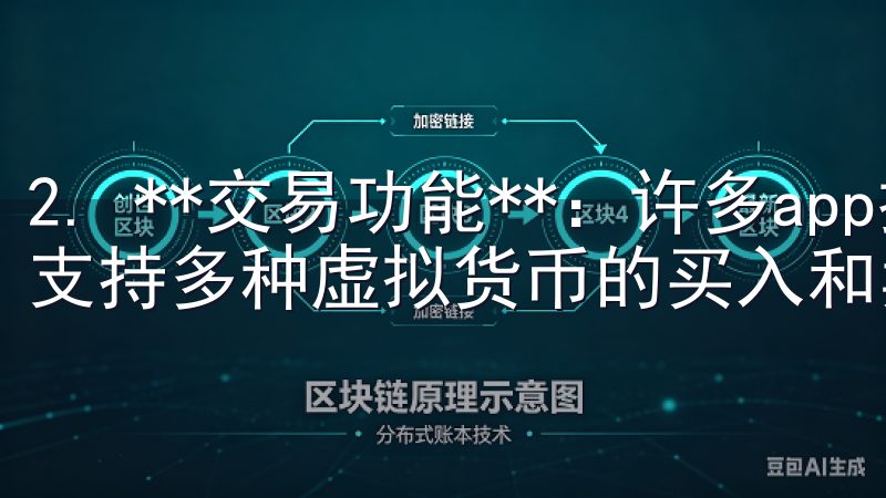 2. **交易功能**:许多app提供了便捷的交易功能,支持多种虚拟货币的买入和卖出。