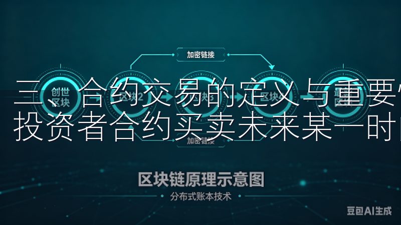 三、合约交易的定义与重要性 合约交易，又称期货交易，是指投资者合约买卖未来某一时间点的资产价格。