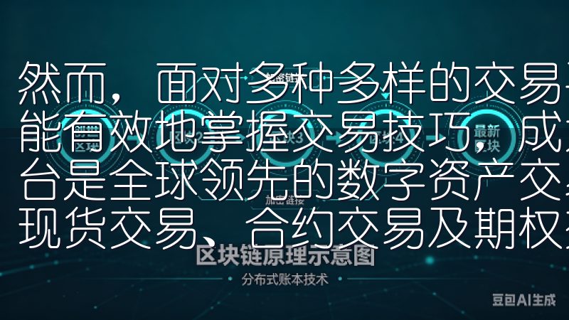 然而,面对多种多样的交易平台和不断变化的市场动态,如何才能有效地掌握交易技巧,成为了许多投资者关心的问题OKX平台是全球领先的数字资产交易所,提供多样化的交易服务,包括现货交易、合约交易及期权交易。